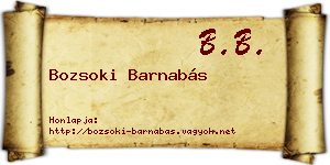 Bozsoki Barnabás névjegykártya