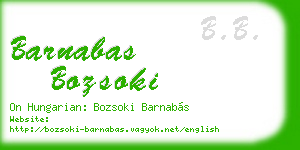 barnabas bozsoki business card