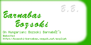 barnabas bozsoki business card